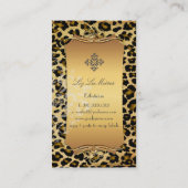 PixDezines leopard+damask Visitekaartje (Achterkant)