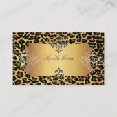 PixDezines  leopard+damask Visitekaartje (Voorkant)