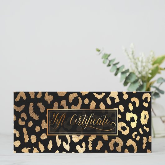 PixDezines Leopard/Faux Gold/Cadeaubon (Staand voorkant)