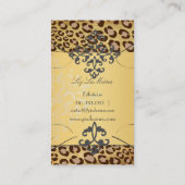 PixDezines  LEOPARD+LACE DAMASK Visitekaartje (Achterkant)