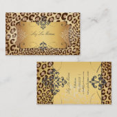 PixDezines  LEOPARD+LACE DAMASK Visitekaartje (Voorkant / Achterkant)