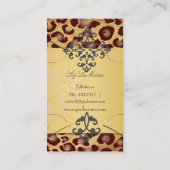 PixDezines  LEOPARD+LACE DAMASK Visitekaartje (Achterkant)