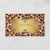 PixDezines  LEOPARD+LACE DAMASK Visitekaartje (Voorkant)