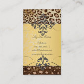 PixDezines  leopard+lace/faux parchment Visitekaartje (Achterkant)