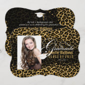 PixDezines Leopard Print Afstuderen Kaart (Voorkant / Achterkant)