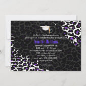 PixDezines Leopard Print Afstuderen, Paars Kaart (Achterkant)