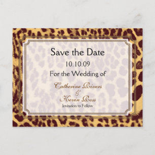 PixDezines Leopard print/DIY tekst/ sla de datum o Aankondigingskaart