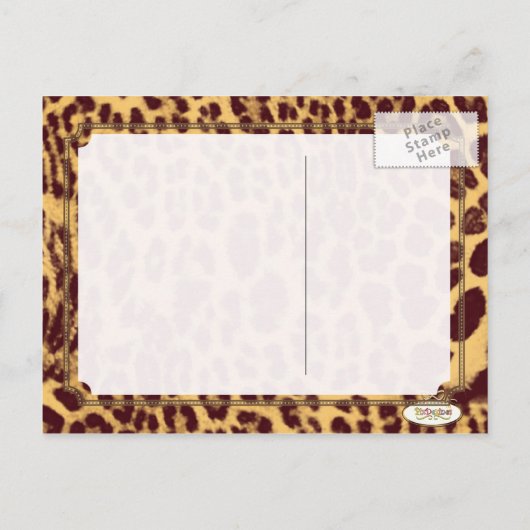 PixDezines Leopard print/DIY tekst/ sla de datum o Aankondigingskaart (Achterkant)