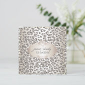 PixDezines leopard print/faux glitters Kaart (Staand voorkant)