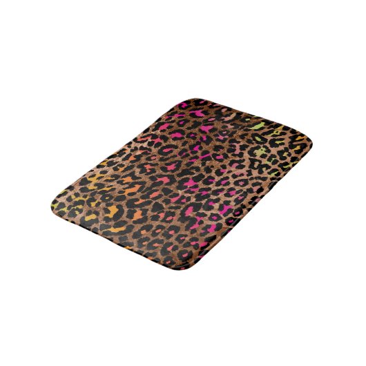 PixDezines Leopard/Rainbow-kleuren/verstelbaar Badmat (Gekanteld)