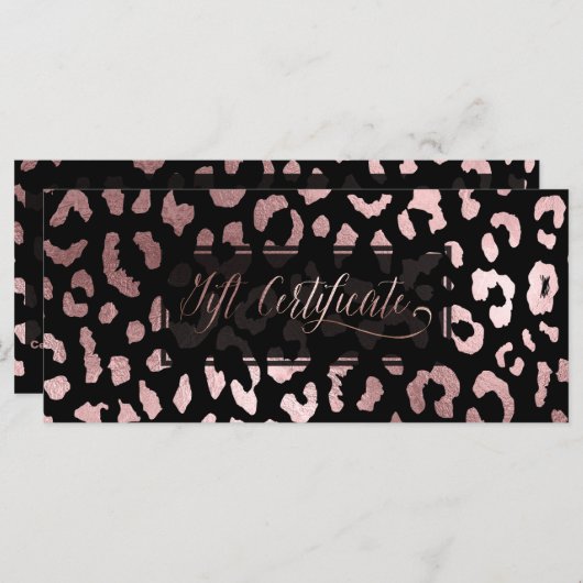 PixDezines Leopard/Roos Gold/Cadeaubon (Voorkant / Achterkant)