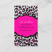 PixDezines Leopard, sassy hot roze Visitekaartje (Achterkant)