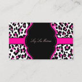 PixDezines Leopard, sassy hot roze Visitekaartje (Voorkant)