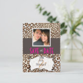 PixDezines Leopard, Save the Date Foto briefkaarte Aankondigingskaart (Staand voorkant)