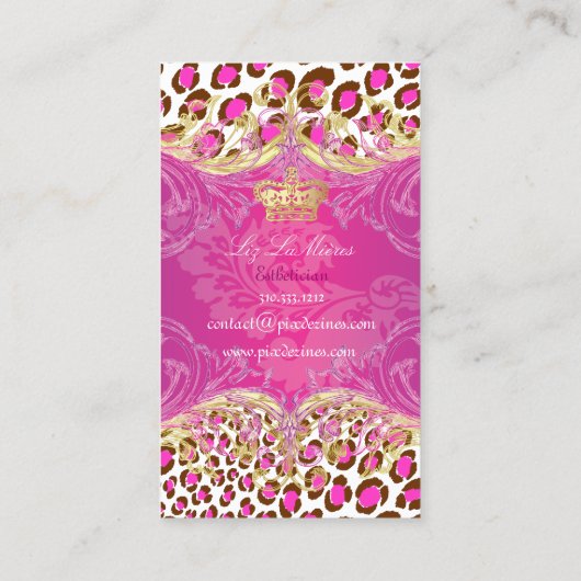 PixDezines Leopard spots / Frambose Visitekaartje (Achterkant)