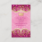 PixDezines Leopard spots, fuschia Visitekaartje (Achterkant)