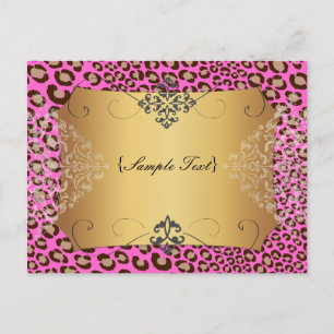 PixDezines Leopard spots/roze Briefkaart