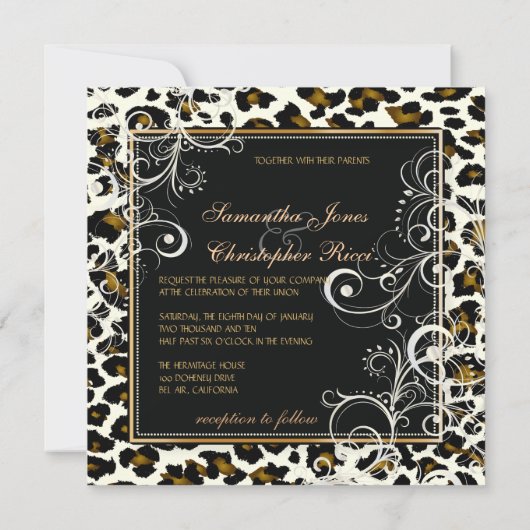 PixDezines Leopard spots+swirls/dij achtergrond Kaart (Achterkant)