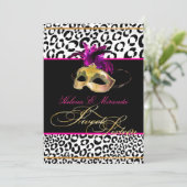 PixDezines Leopard Sweet 16 Masquerade/DIY kleur! Kaart (Staand voorkant)