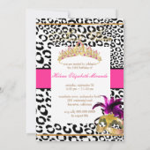 PixDezines Leopard Sweet 16 Masquerade/DIY kleur! Kaart (Achterkant)