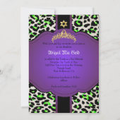 PixDezines Leopard+tiara/bat mitzvah Kaart (Achterkant)