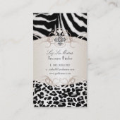 PixDezines leopard/zebra/champagne Visitekaartje (Achterkant)