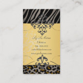 PixDezines LEOPARD+ZEBRA+FAUX+GOLD+LABEL Visitekaartje (Achterkant)
