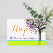 PixDezines levensboom Bat Mitzvah/diy achtergrond Kaart (Staand voorkant)
