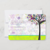PixDezines levensboom Bat Mitzvah/diy achtergrond Kaart (Achterkant)