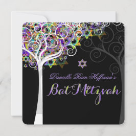 PixDezines levensboom Bat Mitzvah Kaart