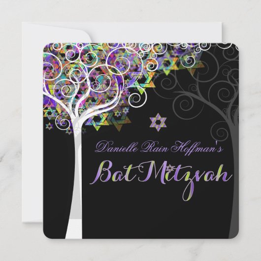 PixDezines levensboom Bat Mitzvah Kaart (Voorkant)