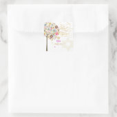 PixDezines levensboom/bloem/Bat Mitzvah Vierkante Sticker (Tas)