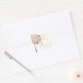 PixDezines levensboom/bloem/Bat Mitzvah Vierkante Sticker (Envelop)