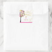 PixDezines levensboom/bloem/Bat Mitzvah Vierkante Sticker (Tas)