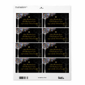 PixDezines levensboom/mitzvah Etiket (Full Sheet)