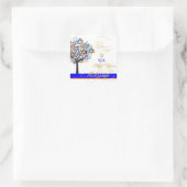 PixDezines levensboom+sterren/Bar Mitzvah Vierkante Sticker (Tas)