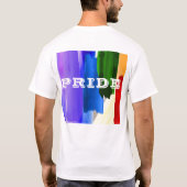 PixDezines LGBT Geborsteld Waterverf Regenboog T-shirt (Achterkant)
