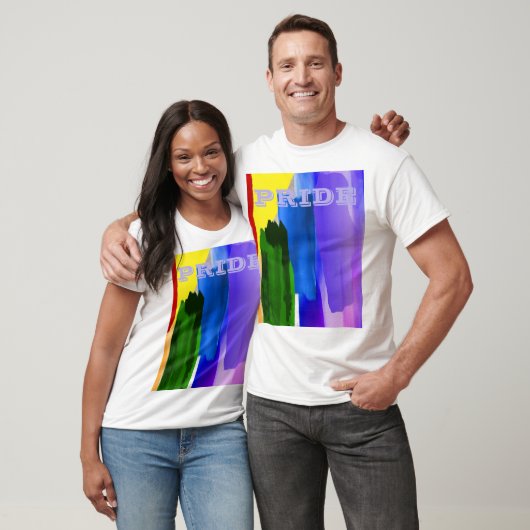 PixDezines LGBT Geborsteld Waterverf Regenboog T-shirt (Unisex)