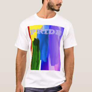 PixDezines LGBT Geborstelde Waterverf Regenboog T-shirt