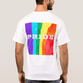 PixDezines LGBT Waterverf Rainbow Pride Flag T-shirt (Achterkant)