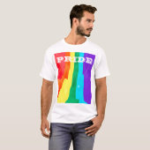 PixDezines LGBT Waterverf Rainbow Pride Flag T-shirt (Voorkant volledig)