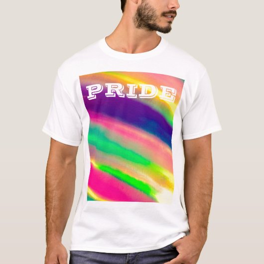 PixDezines LGBT Waterverf Rainbow Pride T-shirt (Voorkant)