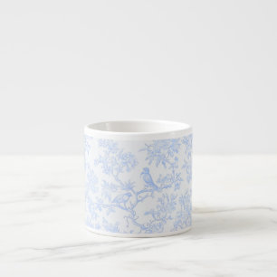 PixDezines Lichtblauwe Chinoiserie, Vogel Pioenroz Espresso Kop