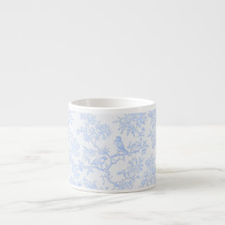PixDezines Lichtblauwe Chinoiserie, Vogel Pioenroz Espresso Kop