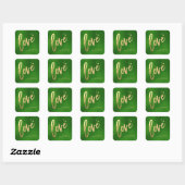 PixDezines Liefde, faux goud Evergreen Vierkante Sticker (Vel)