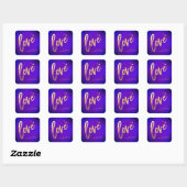 PixDezines Liefde, faux goud ultra violet Vierkante Sticker (Vel)