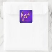 PixDezines Liefde, faux goud ultra violet Vierkante Sticker (Tas)