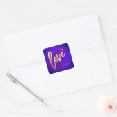 PixDezines Liefde, faux goud ultra violet Vierkante Sticker (Envelop)