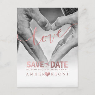 PixDezines Liefde, Faux Roos Goud Save the Date/He Aankondigingskaart