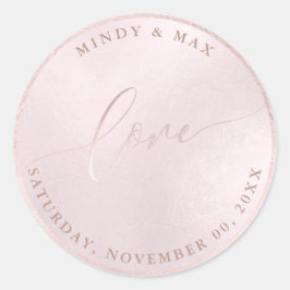 PixDezines LIEFDE IRISERENDE BLUSH ROZE Ronde Sticker